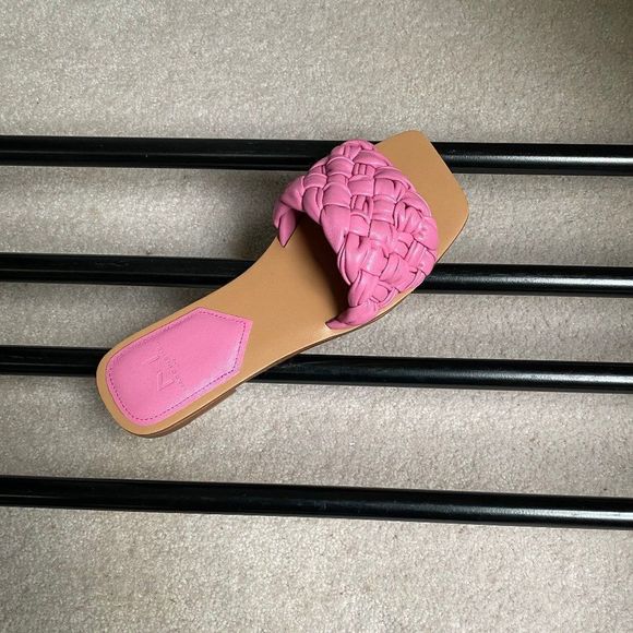 MARC FISHER Women Reanna Leather Slide Sandals - NEW NWOB - Picture 8 of 9